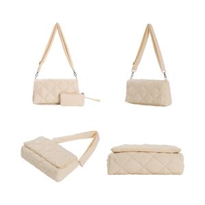 NWOT BabySun Beige Shoulder Nylon Puffer Bag